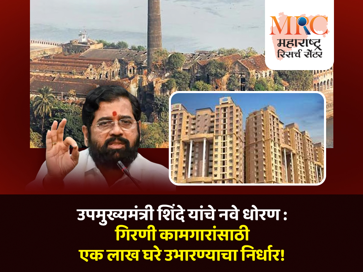 उपमुख्यमंत्री शिंदे यांचे नवे धोरण: गिरणी कामगारांसाठी एक लाख घरे उभारण्याचा निर्धार