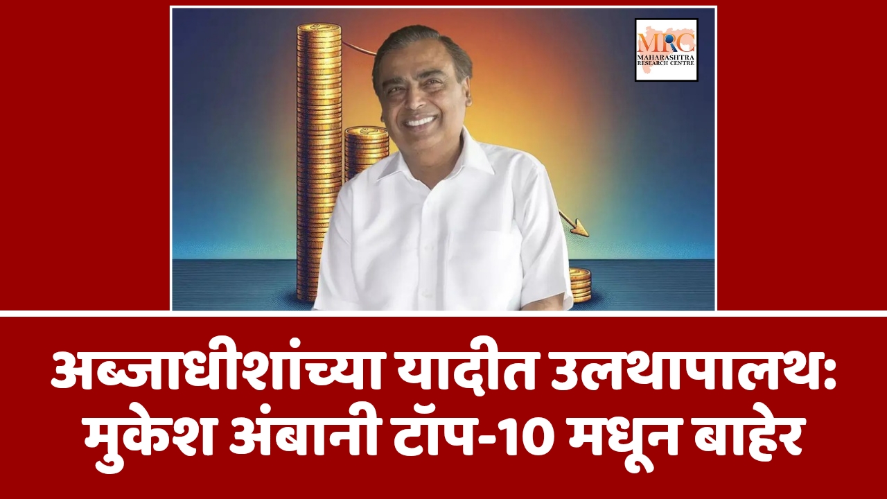 अब्जाधीशांच्या यादीत उलथापालथ: मुकेश अंबानी टॉप-10 मधून बाहेर
