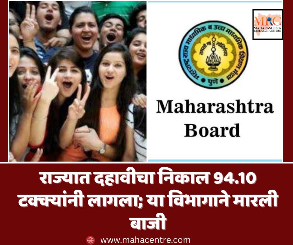 राज्यात दहावीचा निकाल 94.10 टक्क्यांनी लागला; या विभागाने मारली बाजी
