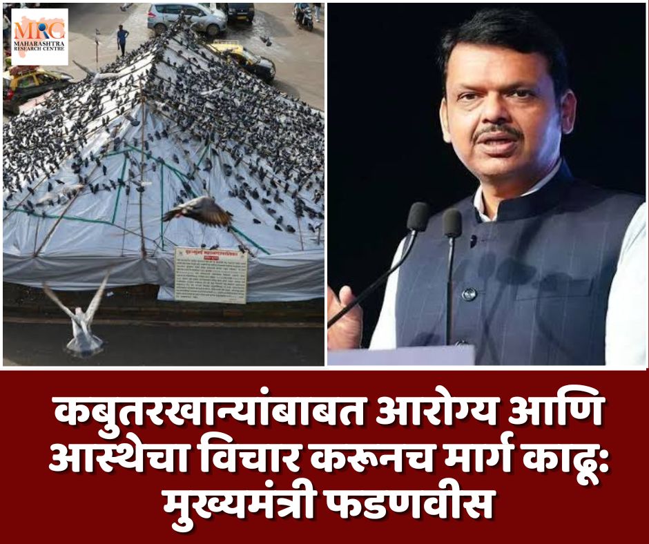 कबुतरखान्यांबाबत आरोग्य आणि आस्थेचा विचार करूनच मार्ग काढू: मुख्यमंत्री फडणवीस