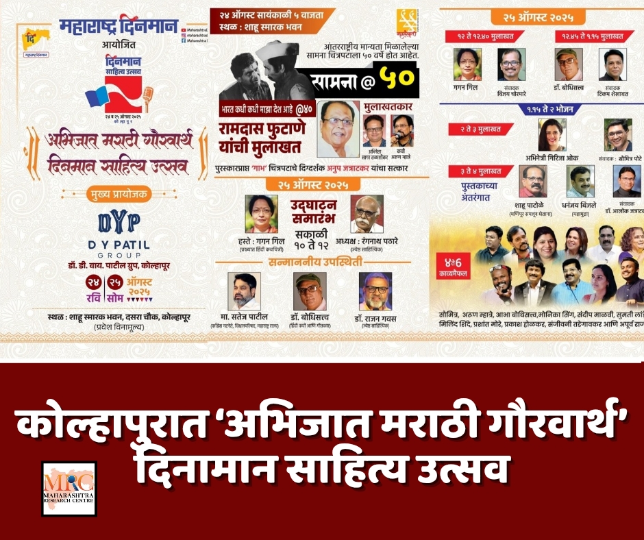 कोल्हापुरात ‘अभिजात मराठी गौरवार्थ’ दिनमान साहित्य उत्सव