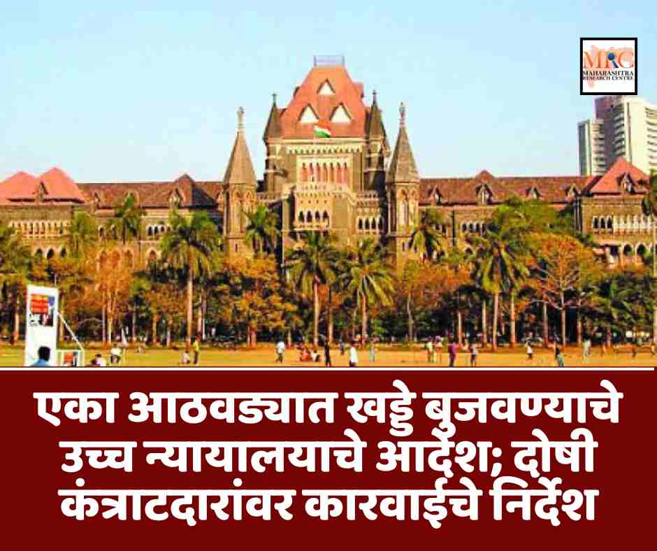 एका आठवड्यात खड्डे बुजवण्याचे उच्च न्यायालयाचे आदेश; दोषी कंत्राटदारांवर कारवाईचे निर्देश