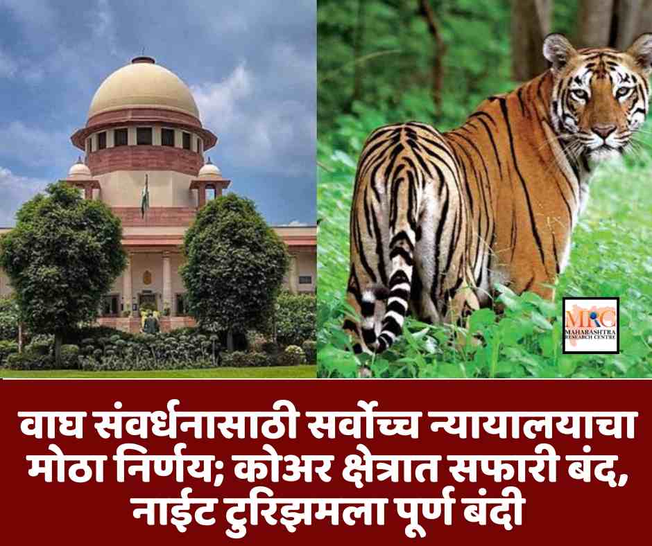 वाघ संवर्धनासाठी सर्वोच्च न्यायालयाचा मोठा निर्णय; कोअर क्षेत्रात सफारी बंद, नाईट टुरिझमला पूर्ण बंदी